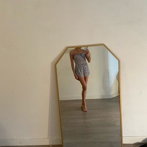 Pink and purple hippie print romper